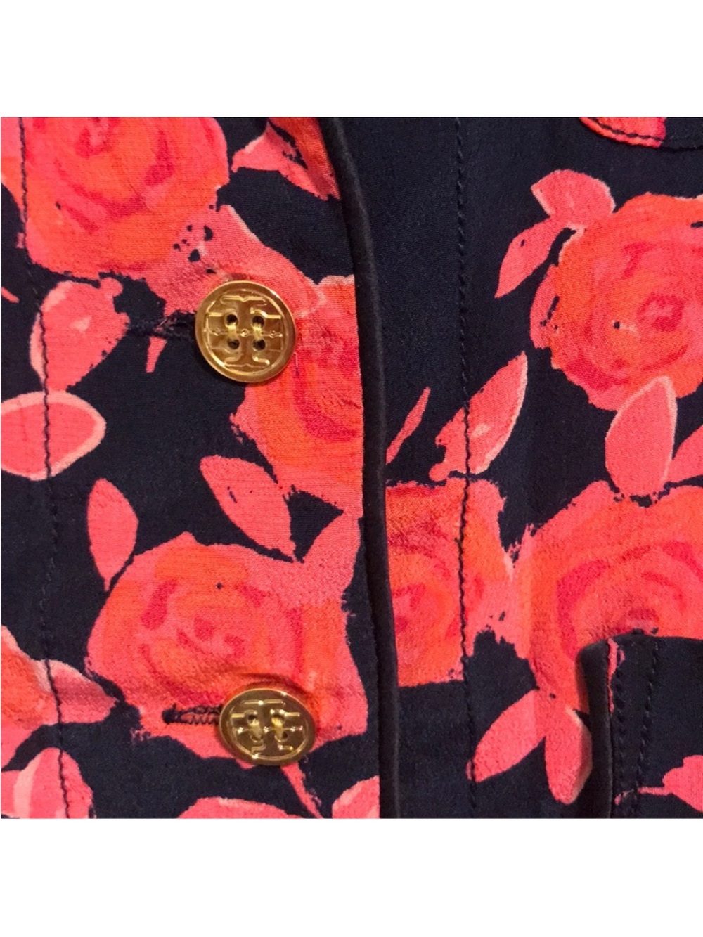 Tory Burch Floral Silk PJ set - Picture 6 of 8